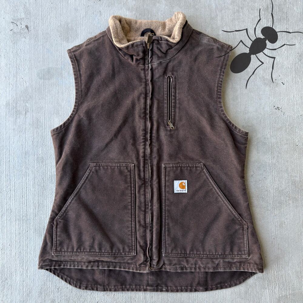 Carhartt Brown Fleece-Lined Vest